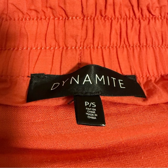 Dynamite Heidi Wide Leg Linen Pull-On Pants in pink - Picture 6 of 9